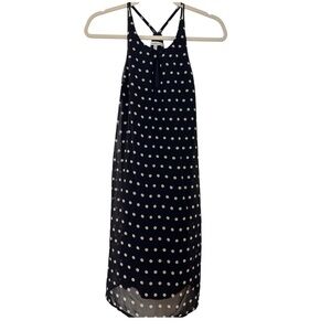 Charlotte Russe sleeveless dress, size M black w/white dots, racer back